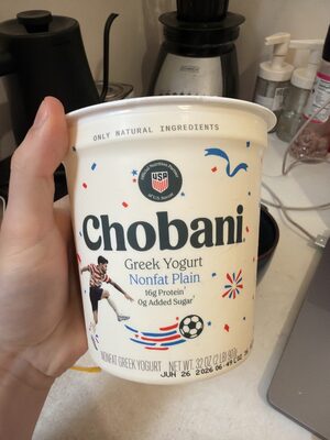 Chobani Non-Fat Plain Greek Yogurt, 32 oz